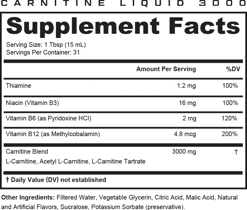 Ultra Liquid L-Carnitine 3000