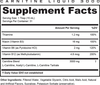 Ultra Liquid L-Carnitine 3000