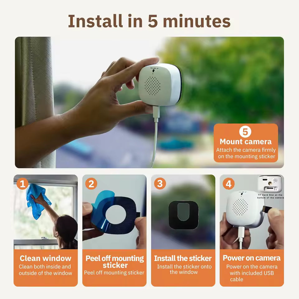 ClearView 2K Window Security Camera