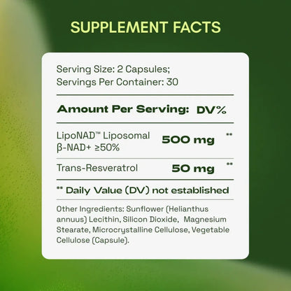 NAD+ Advanced Anti-Aging Supplement With Resveratrol